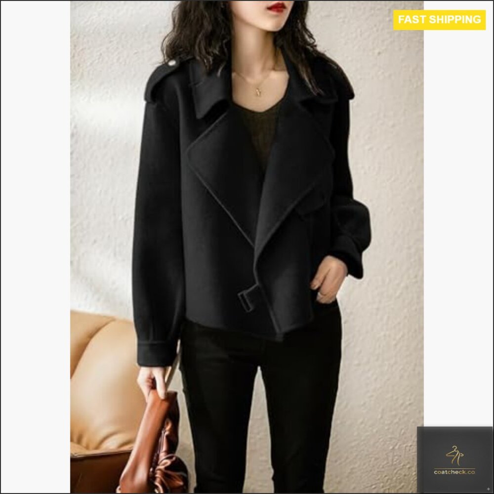 Cropped Wool Blazer Jacket Open Front Casual Eleg… - image 2